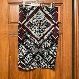 Printed pencil skirt